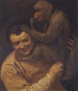 Annibale Carracci With portrait of young monkeys Spain oil painting artist